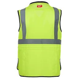 Class 2 Women’s Yellow High Visibility Standard Safety Vest - S/M, featuring reflective stripes and a mesh design on the back.
