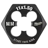 M11-1.50 20mm 1-Inch Hex Threading Die with a hexagonal shape and labeled "11x1.50" and "Start This Side" in white text.