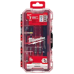 7 Piece Hammer Drill Bit Conrete Screw Installation Kit with PACKOUT Compatible Case in its packaging