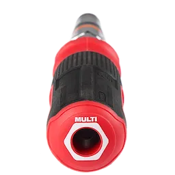7-IN-1 HOLLOWCORE Multi-Nut Driver featuring a black and red handle with "MULTI" text. Hexagonal opening at the front.