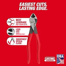 8" Diagonal Dipped Grip Cutting Pliers (USA)