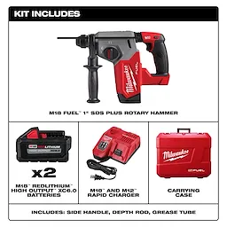M18 FUEL™ 1" SDS Plus Rotary Hammer Kit Includes