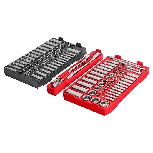 48-22-9486 - 1/4" & 3/8" METRIC & SAE RATCHET AND SOCKET SET WITH PACKOUT™ LOW-PROFILE COMPACT ORGANIZER