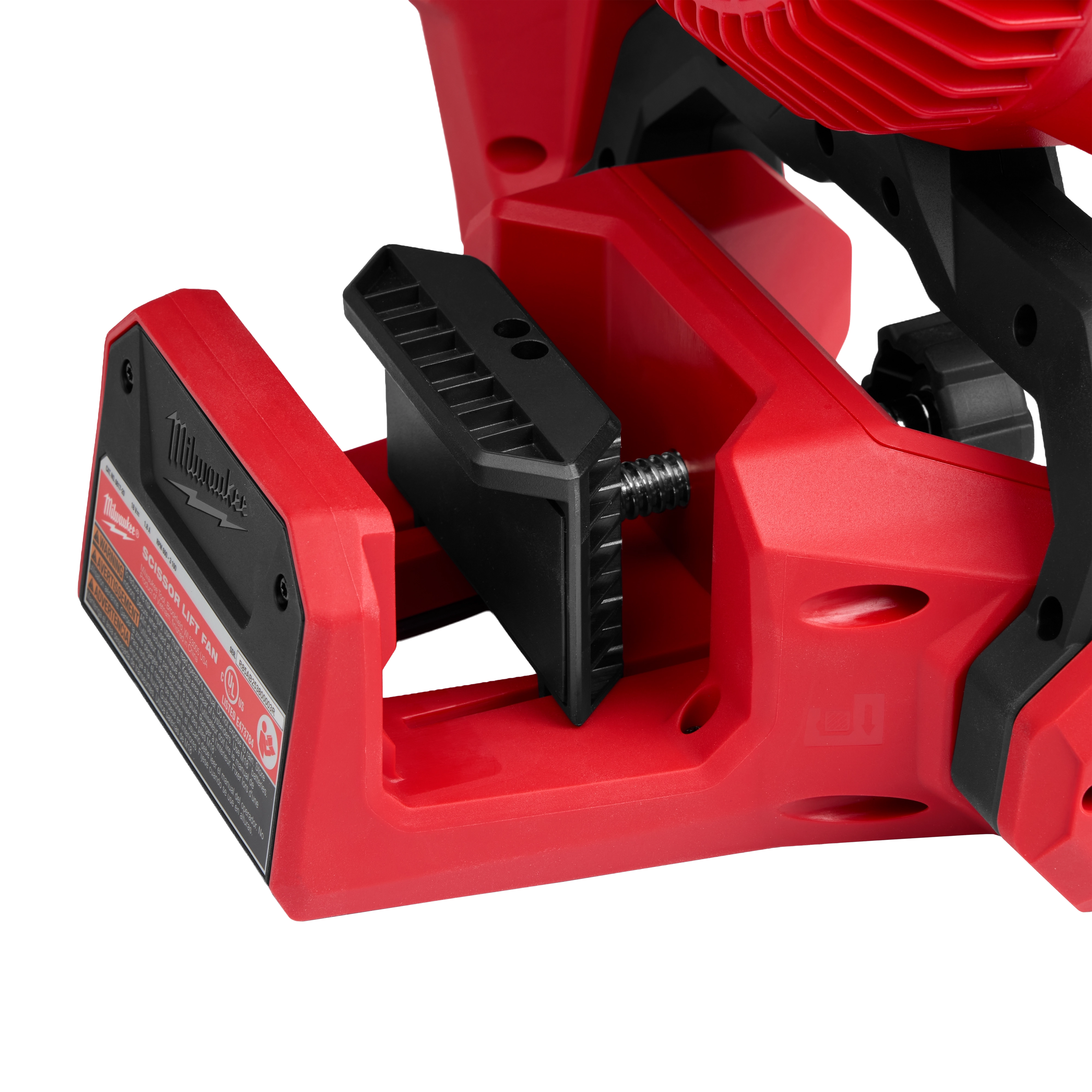 Close-up of the M18 Brushless Scissor Lift Fan.