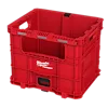 Red PACKOUT XL Crate with durable construction and black handle, featuring the Milwaukee logo on the front.