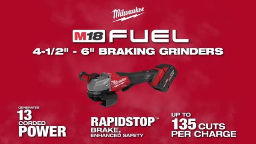 Milwaukee M18 FUEL 4-1-2 -6 Braking Grinder Paddle Switch