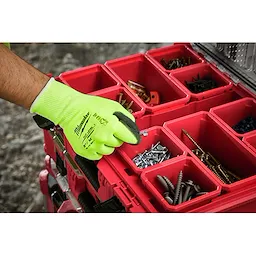 48-73-8911 - High Visibility Cut Level 1 Polyurethane Dipped Glove - M