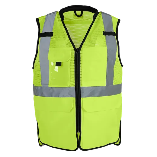(12) Class 2 Women’s Yellow High Visibility Standard Safety Vest​ - S/M with reflective stripes and front zipper.