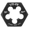 1/2"-20 NF 1-Inch Hex Threading Die with black finish, labeled with "START THIS SIDE."