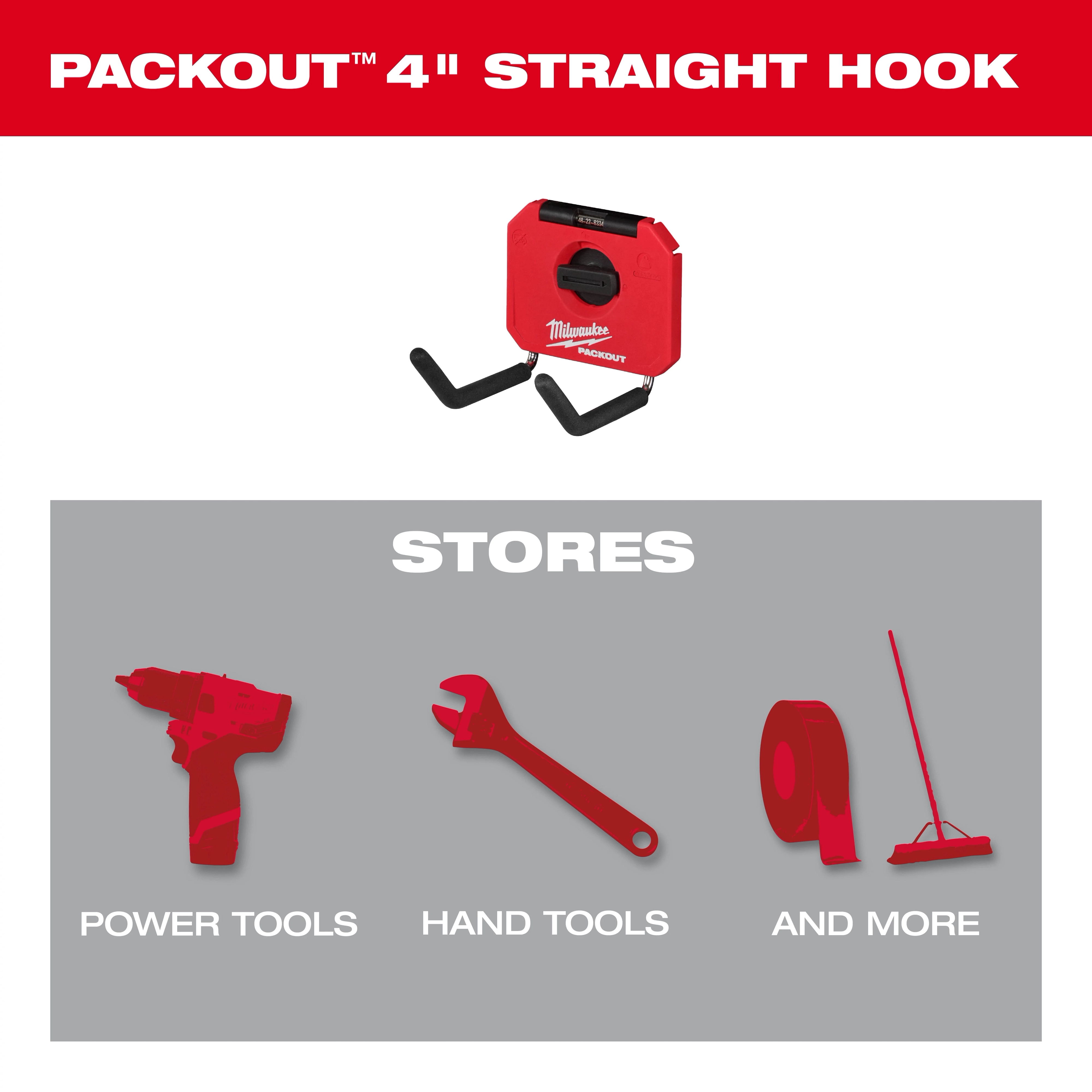 PACKOUT™ 4" Straight Hook
