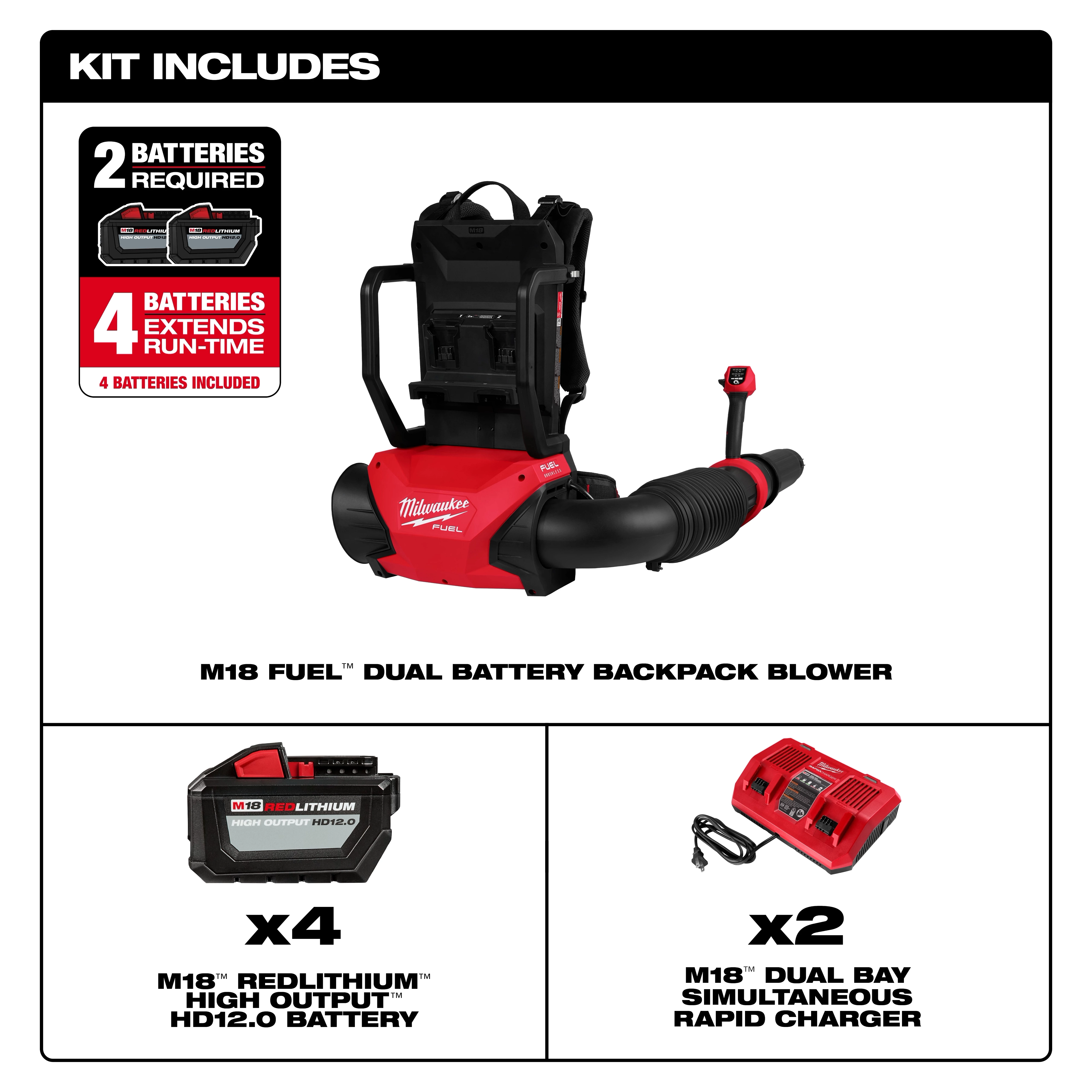 M18 FUEL™ Dual Battery Backpack Blower