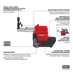 M18 FUEL™ 1” SDS Plus Rotary Hammer w/ Dust Extractor Kit