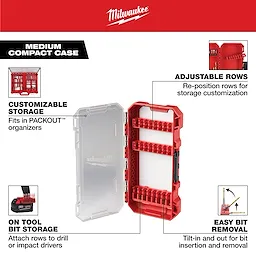 MILWAUKEE® Customizable Medium Compact Case for Impact Driver Accessories