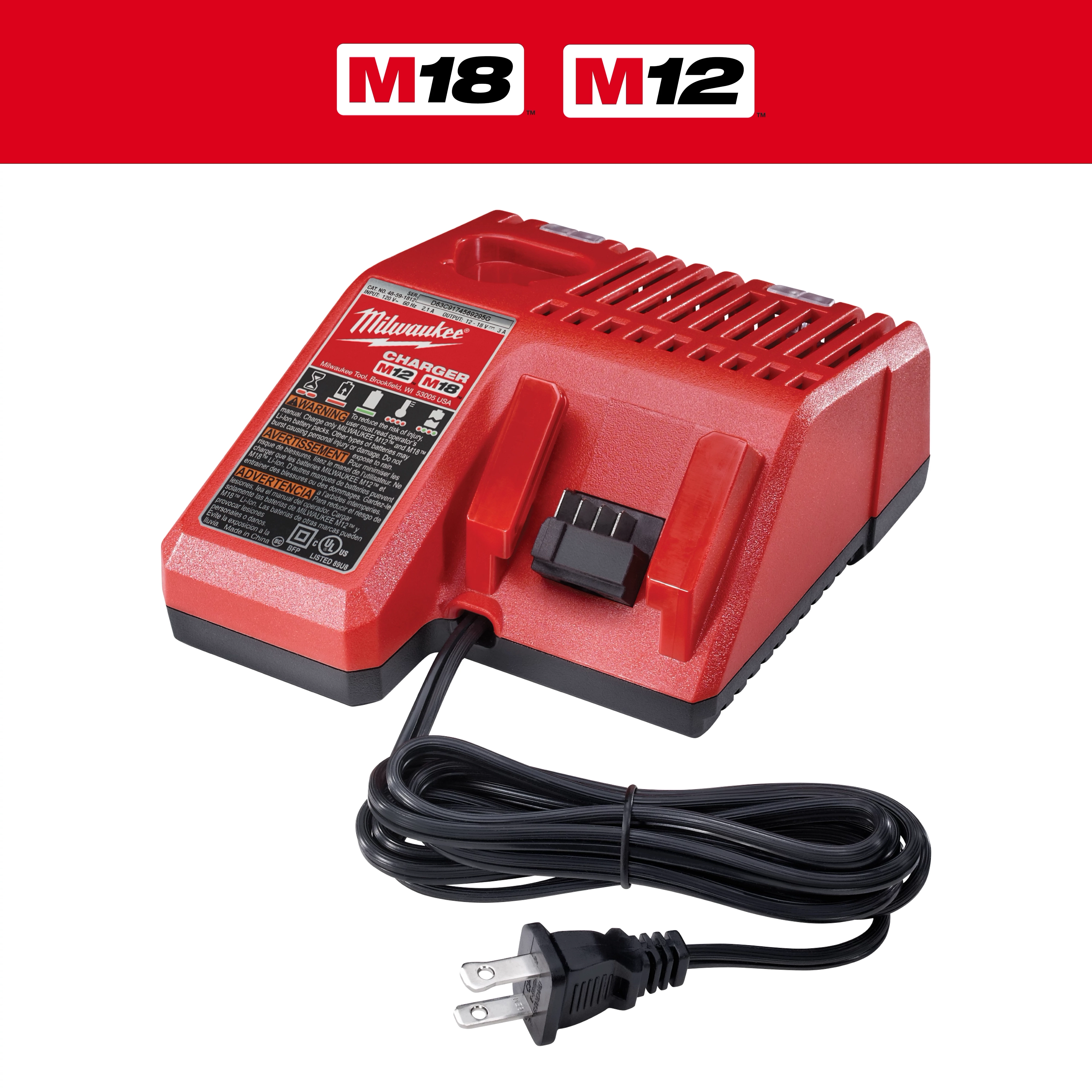 Product image for Milwaukee 48-59-1812 M18™ & M12™ Multi-Voltage Charger