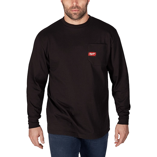 602B, 602BS, 602BM, 602BL, 602BXL, 602BXXL, 602B3XL - Long Sleeve Heavy Duty Pocket T-Shirt
