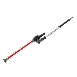 M18 FUEL QUIK-LOK Articulating Hedge Trimmer Attachment with long blade and handle on white background
