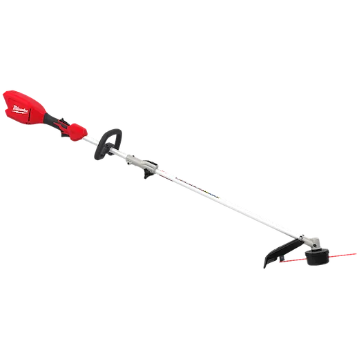 M18 QUIK-LOK Brushless 15” String Trimmer shown in full length with handle and cutting head visible.