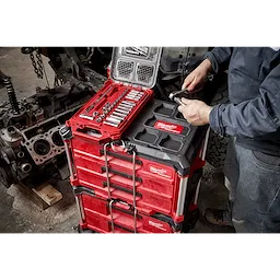 28PC 3/8” SAE Ratchet and Socket Set with PACKOUT™ Low-Profile Compact Organizer