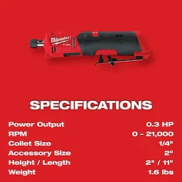 M12 FUEL 1/4" Straight Die Grinder Specifications