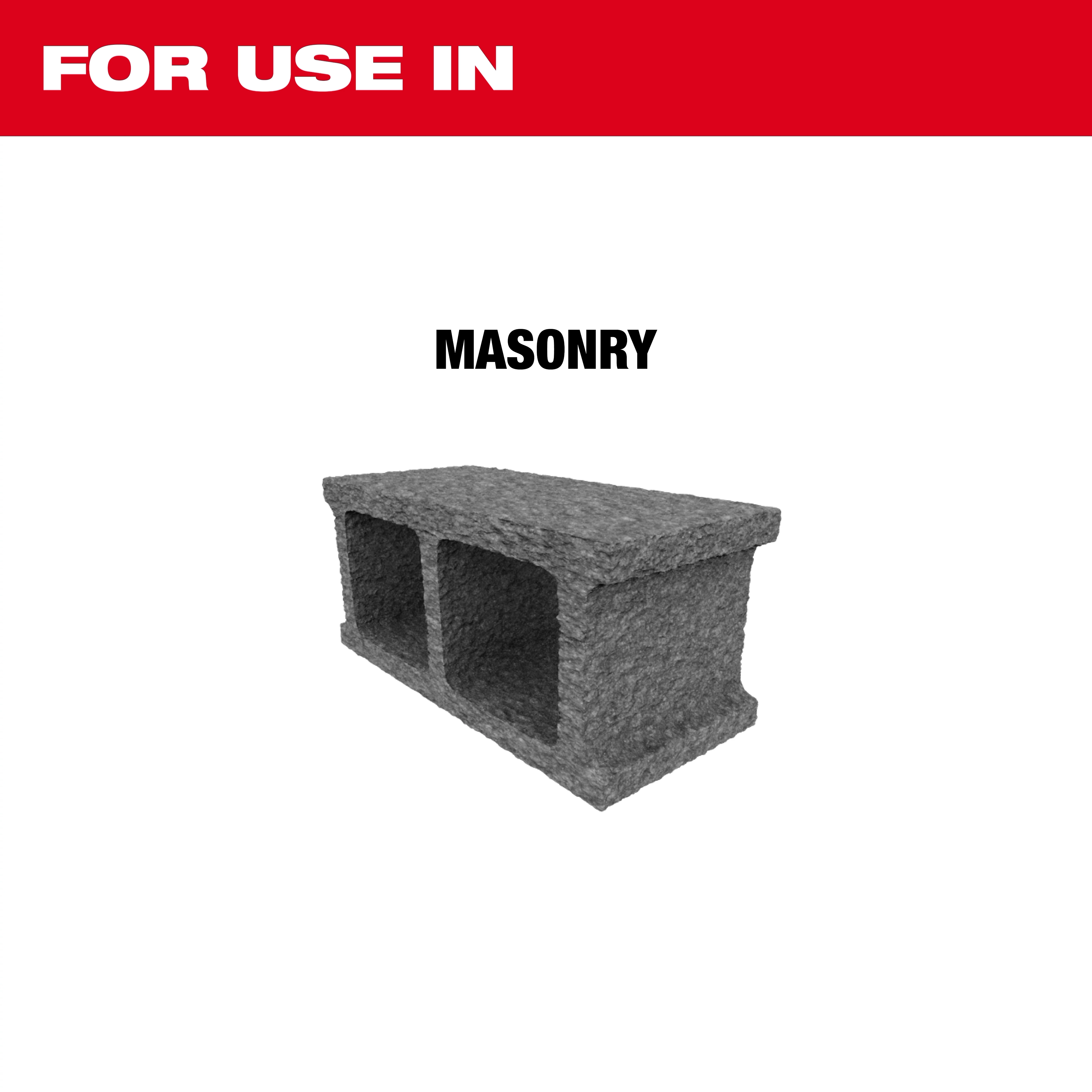 Bonded Abrasives suitable for use in masonry, featuring an image of a concrete block under the text "Masonry".