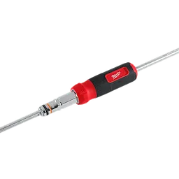 Red and black 7-IN-1 HollowCore Multi-Nut Driver with a textured handle, rotating nuts, and an extendable shaft.