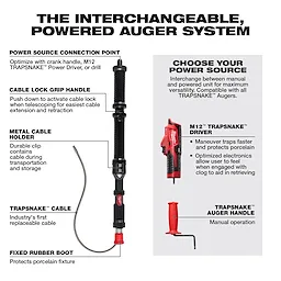 M12 TRAPSNAKE™ 4’ Urinal Auger