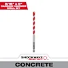 5/16 in. x 6 in. SHOCKWAVE Carbide Hammer Drill Bit for concrete, featuring a red and silver spiral design with a hex shank.
