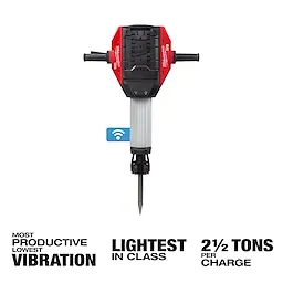 MX FUEL Breaker Kit featuring red handles, black control panel, highlights include lowest vibration, lightest in class, 2.5 tons per charge.