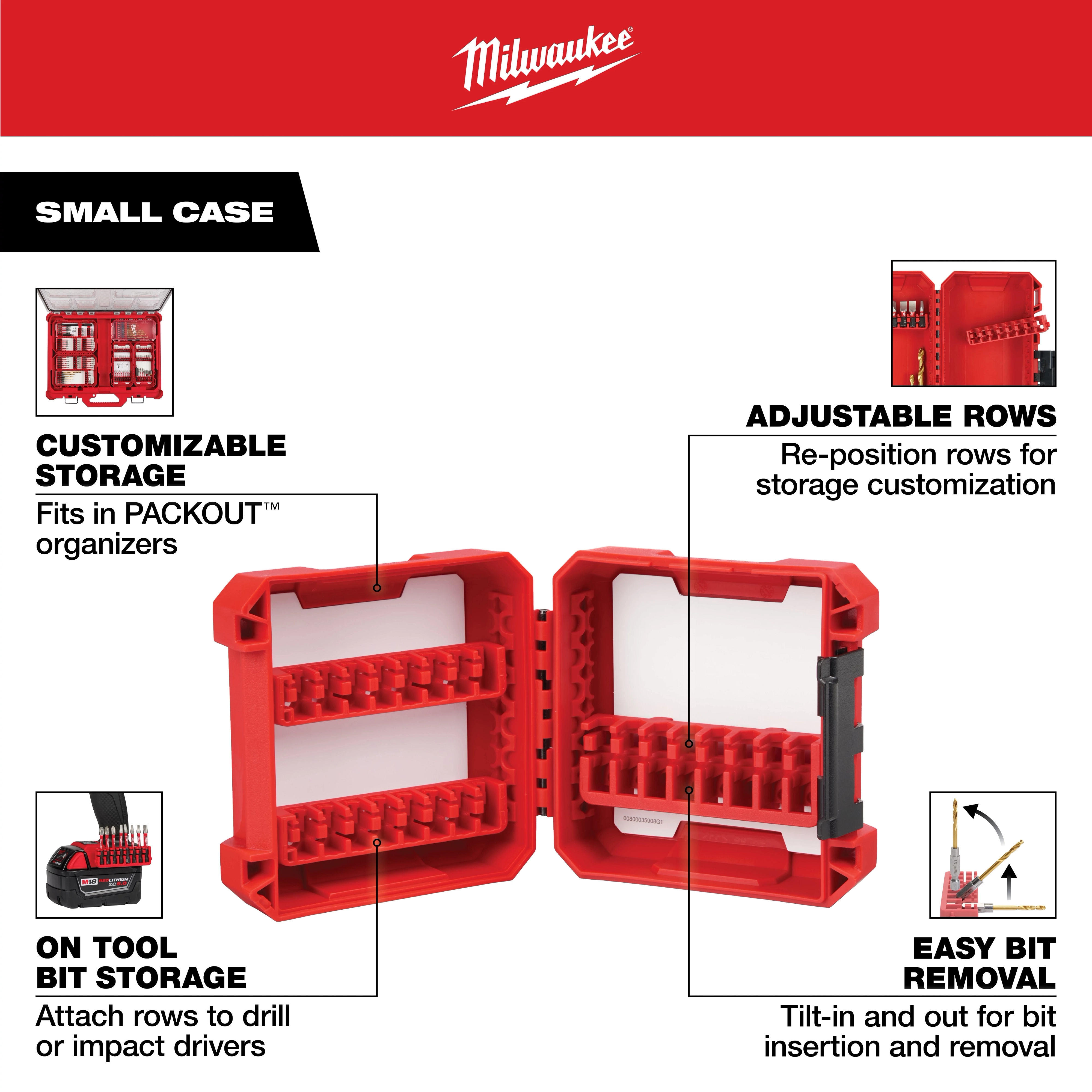 MILWAUKEE® Customizable Small Case for Impact Driver Accessories