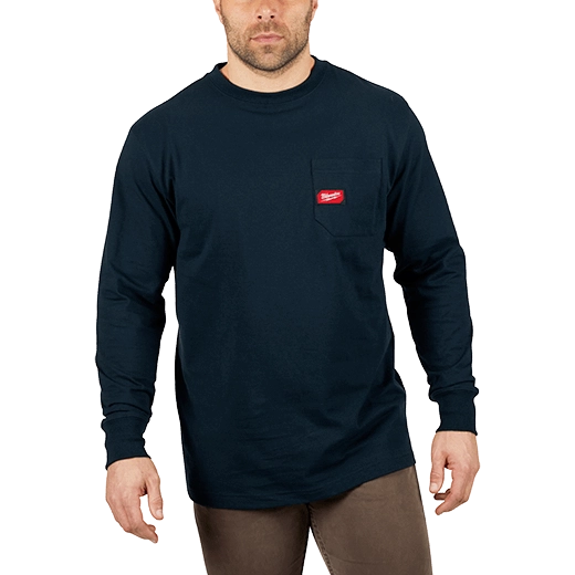 602BL, 602BLS, 602BLM, 602BLL, 602BLXL, 602BLXXL, 602BL3XL - Long Sleeve Heavy Duty Pocket T-Shirt