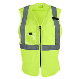 (12) Class 2 Women’s Yellow High Visibility Performance Safety Vest - S/M with zipper front and reflective stripes.