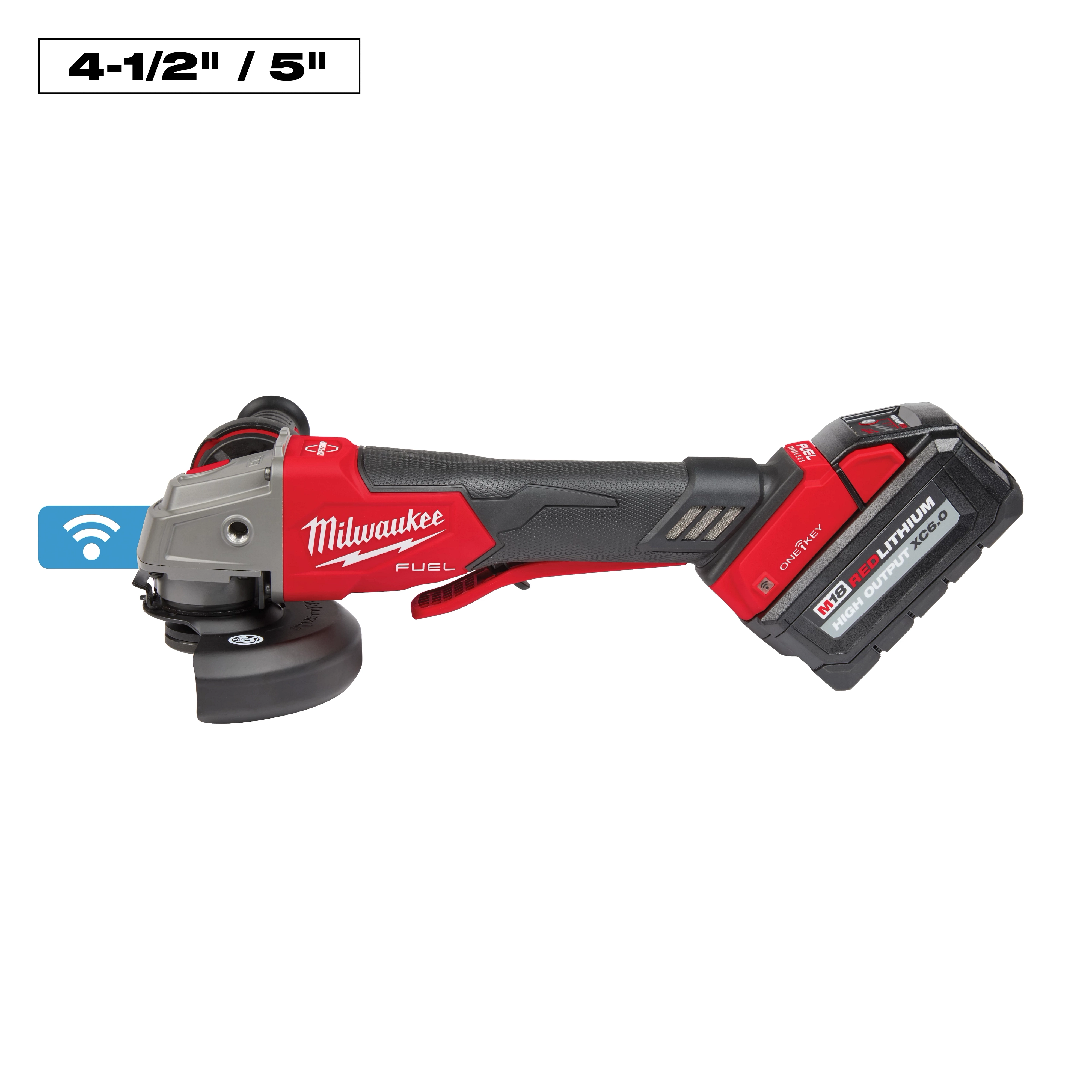 M18 FUEL 18V Lithium-Ion Brushless Cordless 4-1/2 in./5 in. Braking Grinder Kit w/Paddle Switch & (2)6.0 Batteries