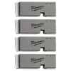 Four Milwaukee 1"-2" HIGH-SPEED NPT Universal Pipe Threading Dies, each labeled "Milwaukee NPT HS 1"-2"", are stacked vertically.