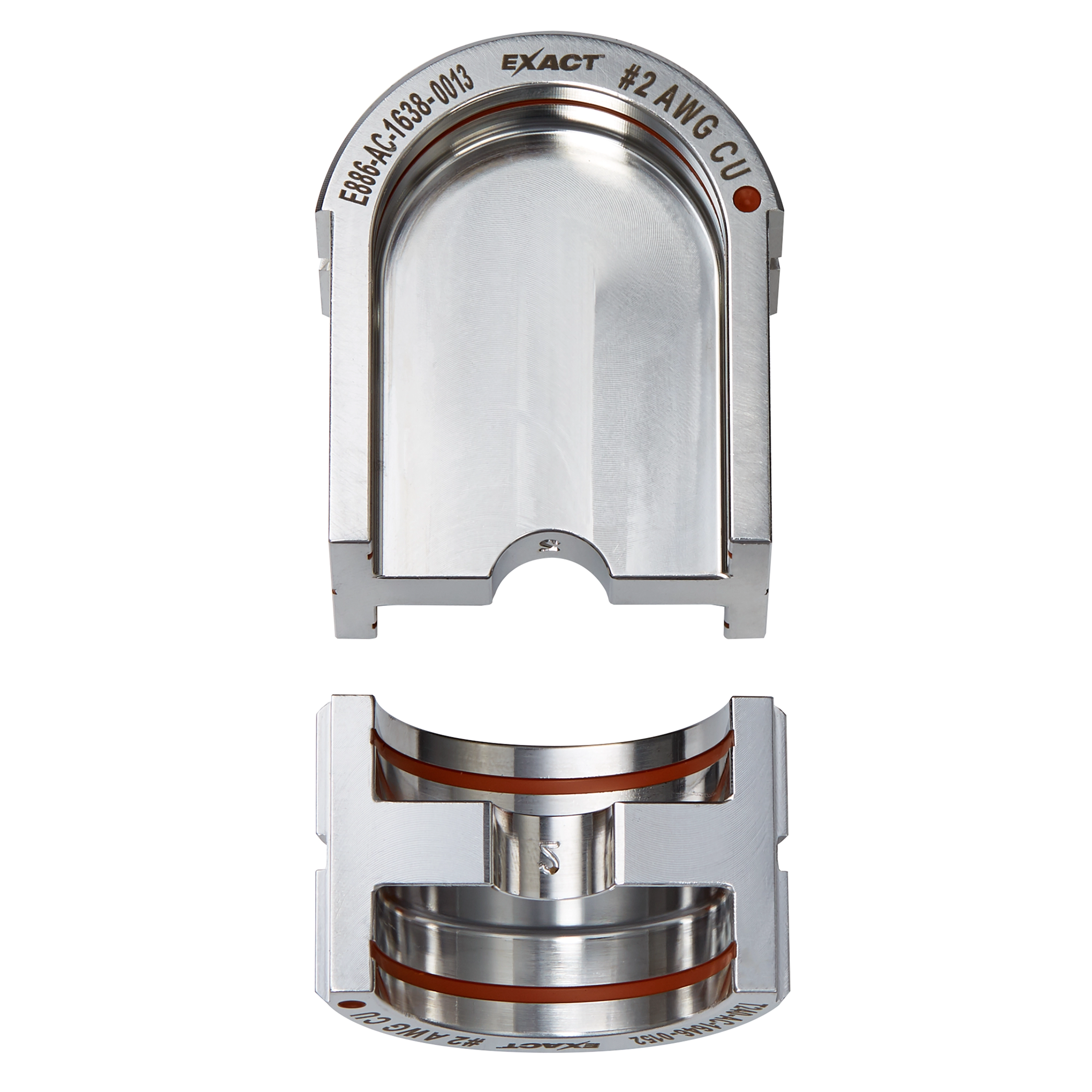 The product image displays the FORCELOGIC™ M18™ 750 MCM Crimper Kit components, including precision-machined dies and a high-strength crimping head, designed for heavy-duty electrical tasks. The kit ensures reliable and accurate connections for electrical cables.