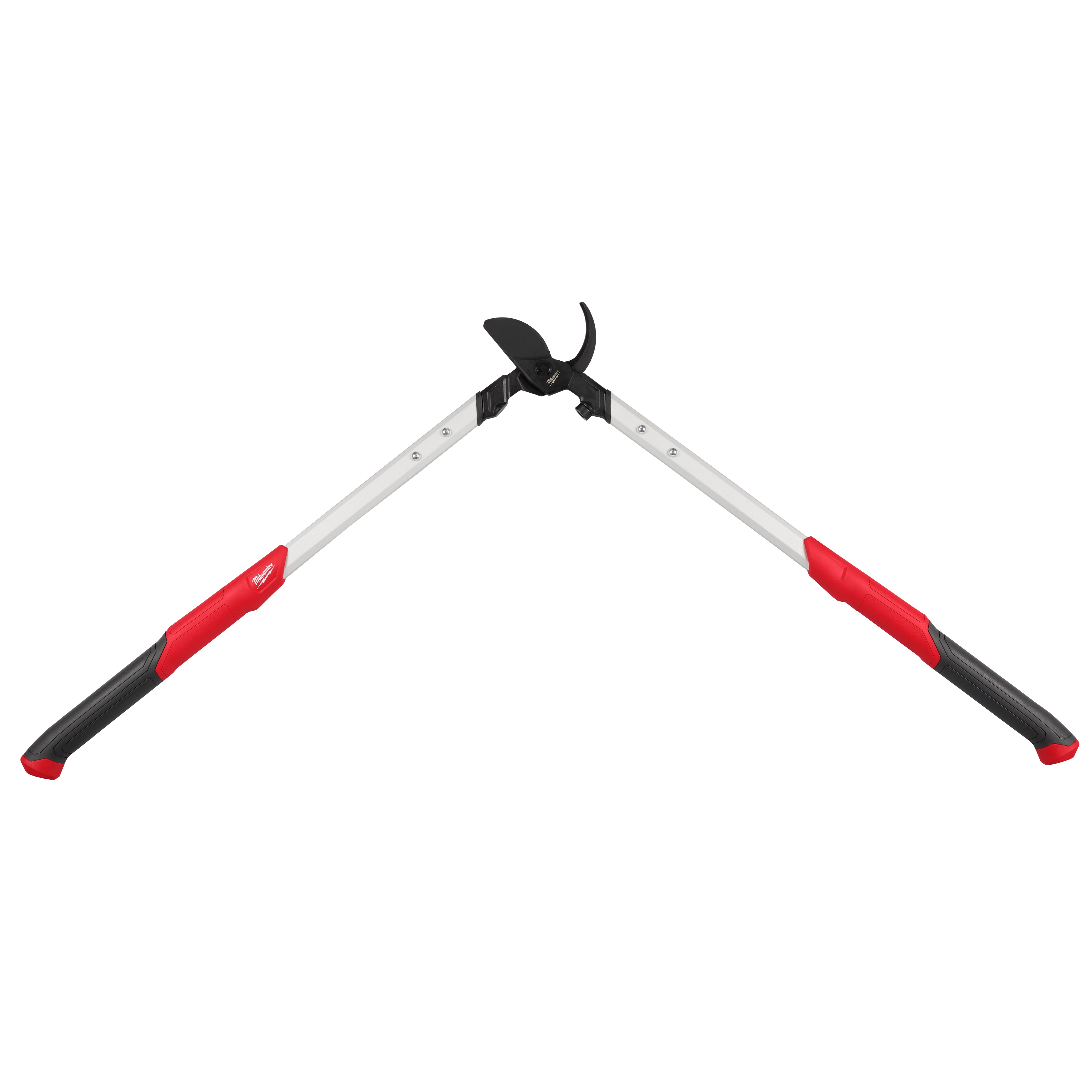 The image shows a 2" Lopper with long handles that have red and black grips. The tool has a black cutting blade at the top designed for trimming branches.