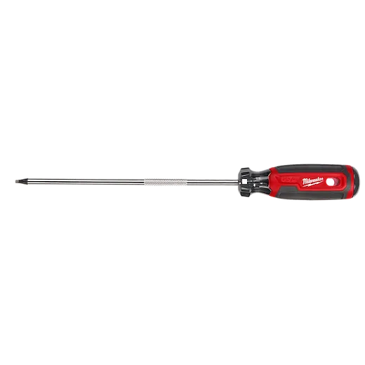 #2 Square 8" Cushion Grip Screwdriver (USA) with a black and red ergonomic handle, a chrome-plated shaft, and a cushioned grip for comfort.