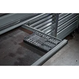 41pc 1/4” and 3/8” Drive Metric Bit Socket Set with PACKOUT Compact Low-Profile Organizer in a tool chest drawer.