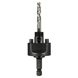 Large Thread Quick Change Arbor, 3/8" Shank, shown in a vertical orientation with an attached drill bit.