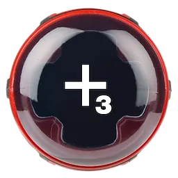Close-up of the end of a #3 Phillips 6" Cushion Grip Screwdriver (USA), showing a black circular cap with a white cross and "3".
