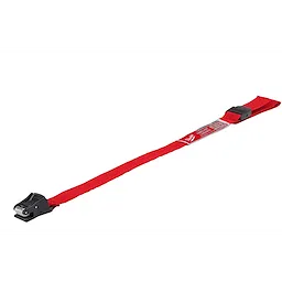 Hard Hat Lanyard with Clip features a red strap and a black clip with a locking mechanism. It is designed for securing a hard hat, ensuring it remains attached and reducing the risk of loss or accidents on the job site.