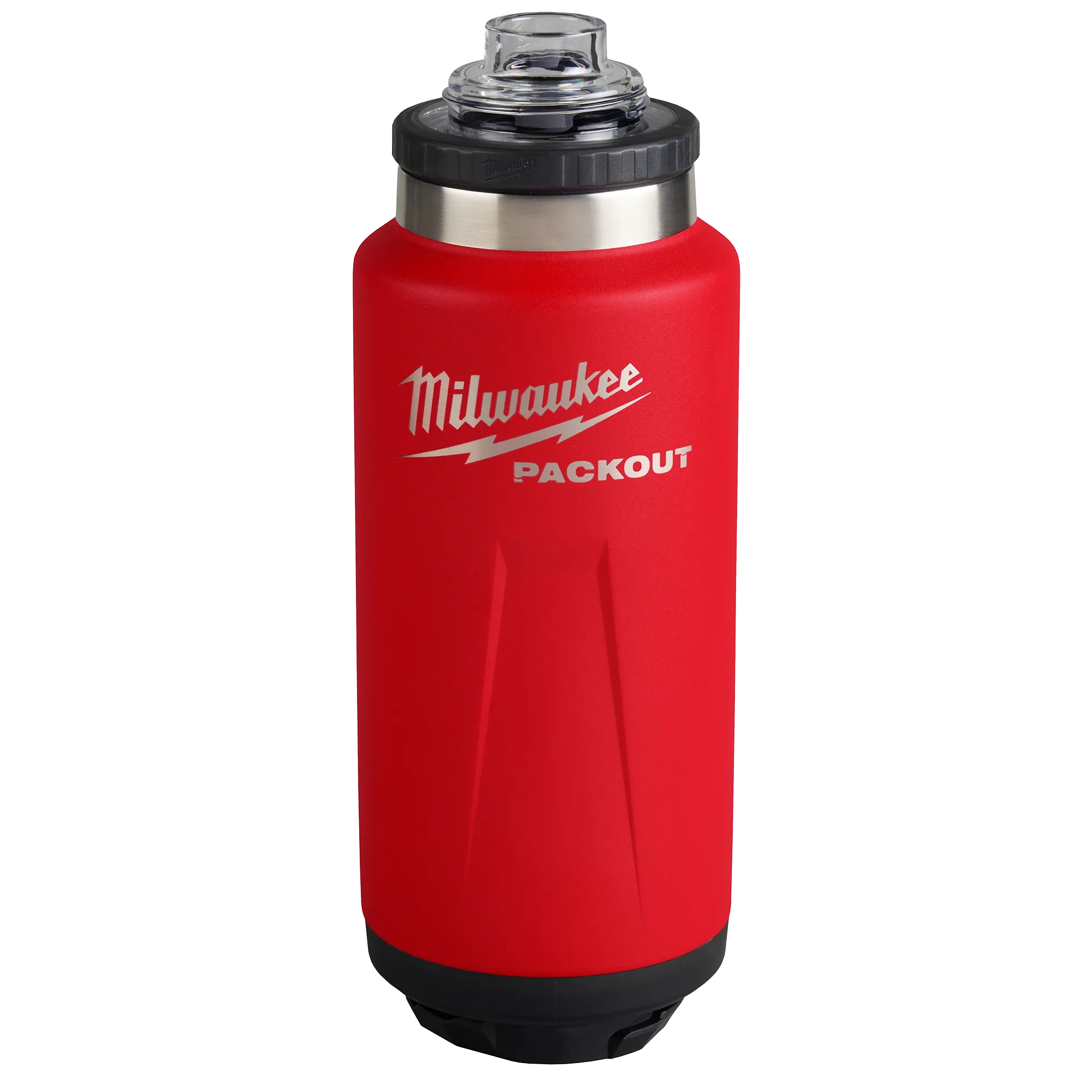 Image of the Milwaukee PACKOUT 36oz Insulated Bottle in red