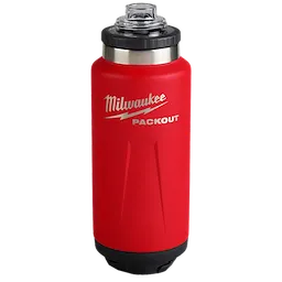 Image of the Milwaukee PACKOUT 36oz Insulated Bottle in red