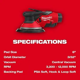 M12 FUEL™ 6" Random Orbital Sander Kit (3/32")