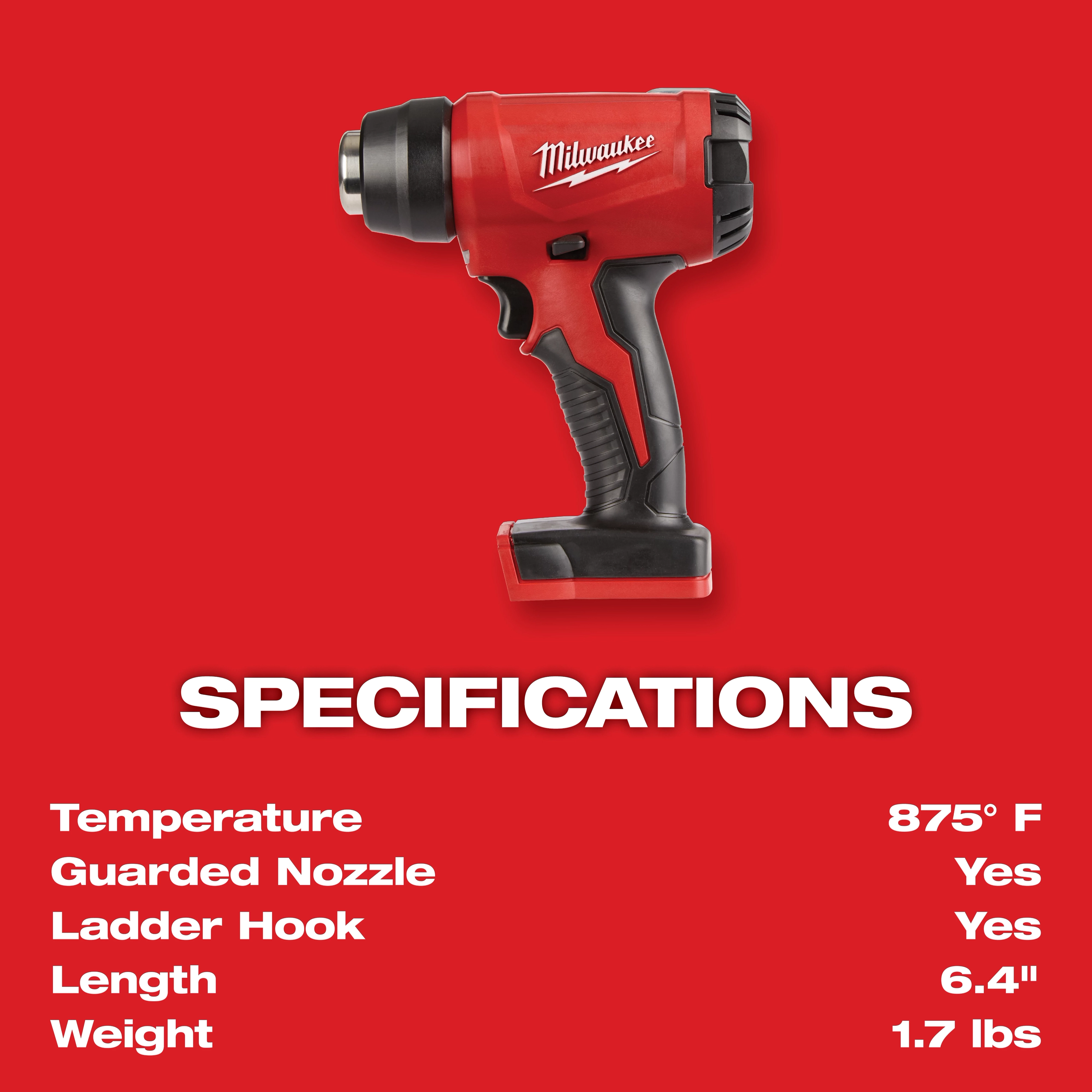 M18 Compact Heat Gun Specifications