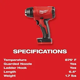 M18 Compact Heat Gun Specifications
