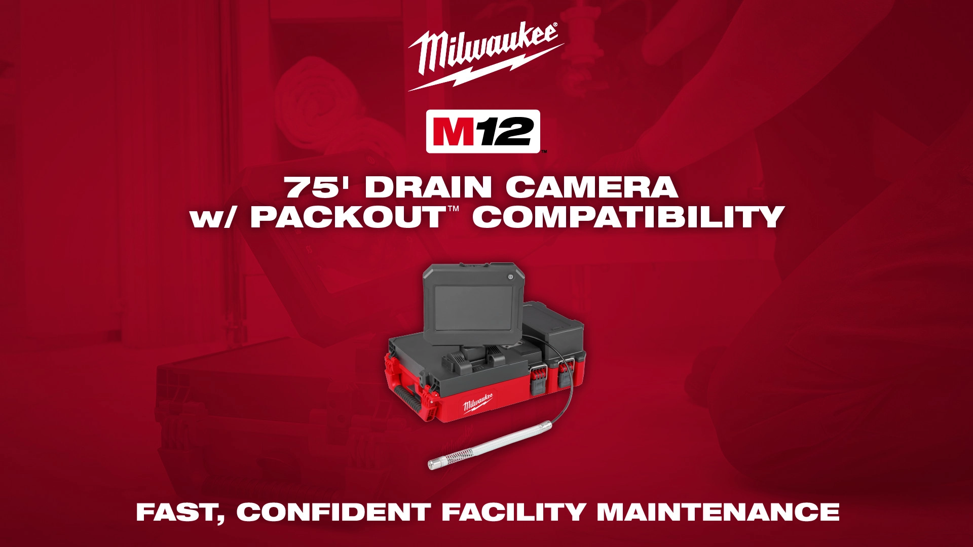 Milwaukee® M12™ 75' Drain Camera w PACKOUT™ Compatibility