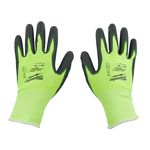 48-73-8910, 48-73-8911, 48-73-8912, 48-73-8913, 48-73-8914 - High Visibility Cut Level 1 Polyurethane Dipped Gloves