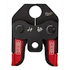 Milwaukee PEX Crimp Jaws with black metal body and red rubber handles for plumbing and pipe fitting tasks.