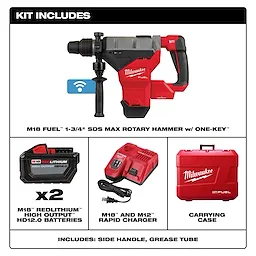 M18 FUEL 1-3/4" SDS MAX Rotary Hammer Kit w/ (2) 12.0 Battery Includes