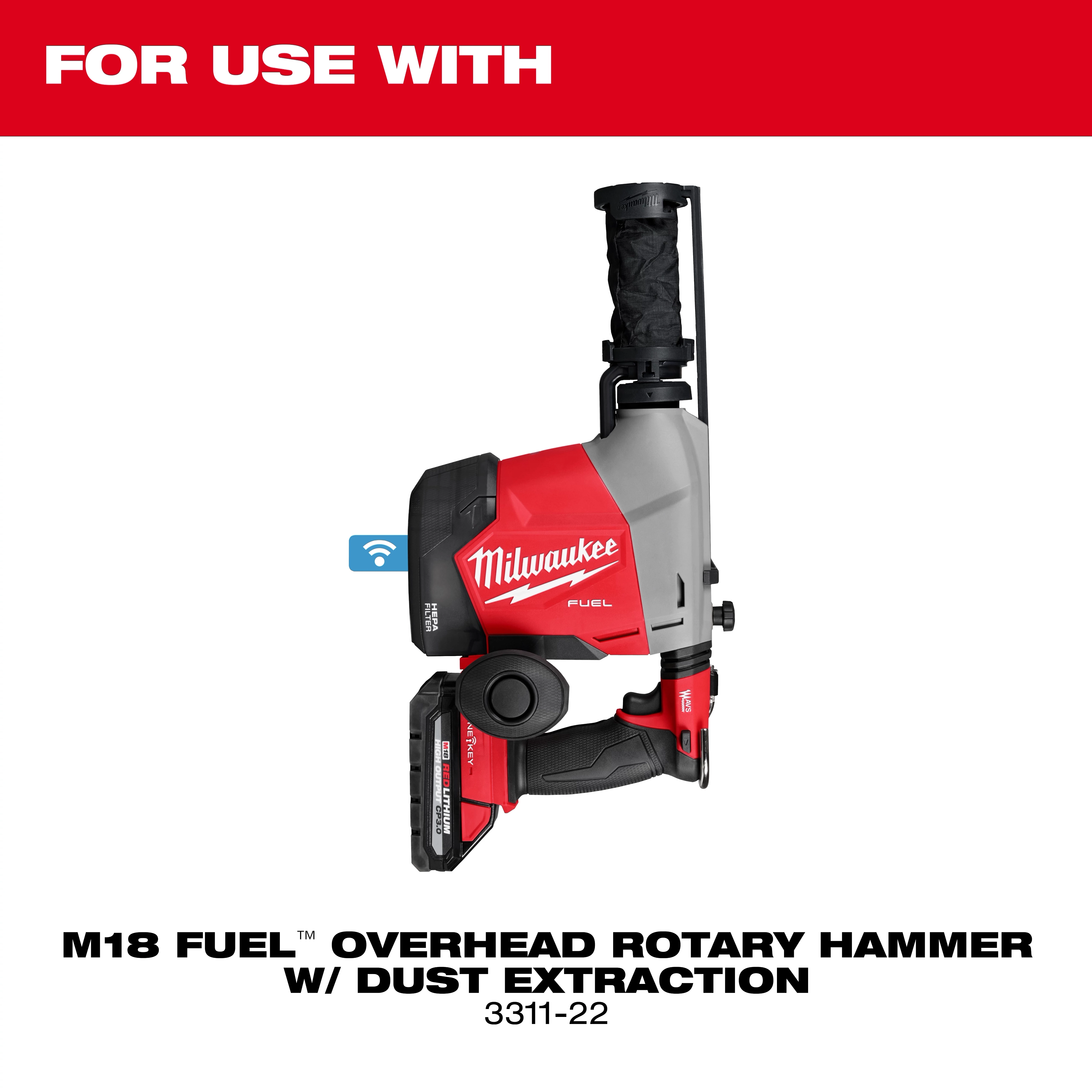 M18 FUEL™ Overhead Rotary Hammer with Integrated Dust Extraction
